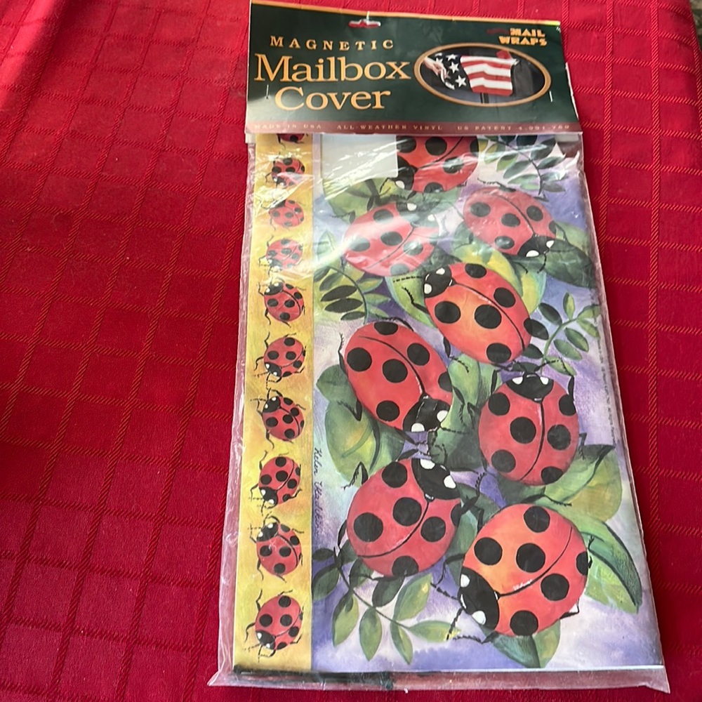 Mail wraps Decorative Ladybug Magnetic Standard Size #1 Rural Mailbox Cover.